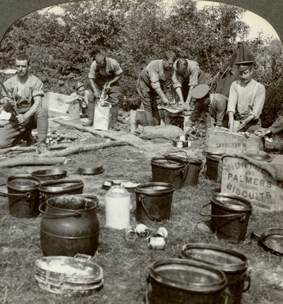 Army cooks preparing a meal, World War I by Realistic Travels Publishers