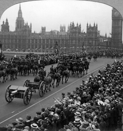 Artillery in the Great March of the Empires Forces, Westminster Bridge, London by Realistic Travels Publishers