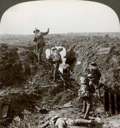 British Soldiers Attacking the Hindenburg Line, World War I by Realistic Travels Publishers