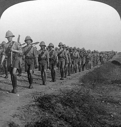 British Soldiers Marching through the Desert to Baghdad, World War I by Realistic Travels Publishers