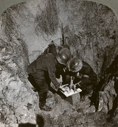 Captured German Prisoner Giving Information to His Captors, World War I by Realistic Travels Publishers