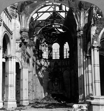 Damage to the Church of Notre Dame, Armentieres, France, World War I by Realistic Travels Publishers