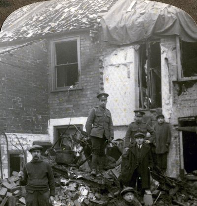 Destruction wrought by German Zeppelin bombs, World War I by Realistic Travels Publishers