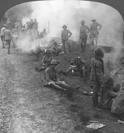 Early morning camp fires and breakfast in the Persian Gulf, World War I, c1914-c1918 by Realistic Travels Publishers