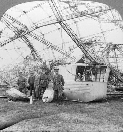 Gondola of the Zeppelin shot down off the Essex coast, World War I, 1916 by Realistic Travels Publishers