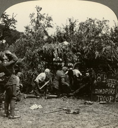 Gunners wearing gas masks, World War I by Realistic Travels Publishers
