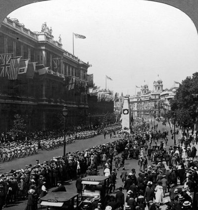 Indian troops saluting the Unknown Warrior at the Cenotaph, Whitehall, London by Realistic Travels Publishers