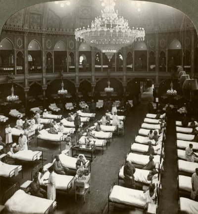 Interior of the Commodious Hospital at Brighton, Sussex, World War I, 1914-1918 by Realistic Travels Publishers
