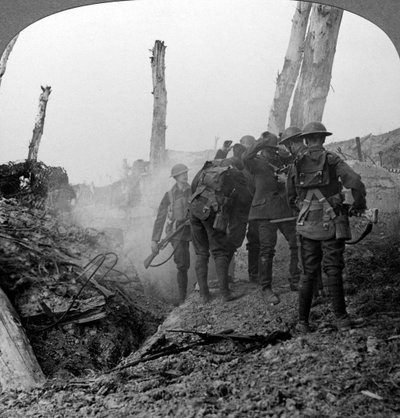Interrogating a German Soldier, Hohenzollern Redoubt, France, World War I by Realistic Travels Publishers