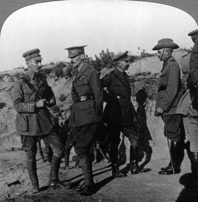 Lord Kitchener reviews the situation at Gallipoli with ANZAC officers, World War I by Realistic Travels Publishers