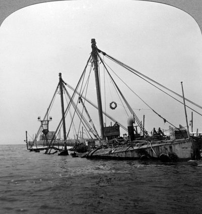 Sunken warship HMS Vindictive, Ostend, Belgium, World War I by Realistic Travels Publishers