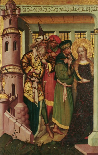 Saint Barbara is Led into the Tower by Regensburger Maler