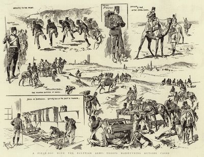 A Field-Day with the Egyptian Army, Troops manoeuvring outside Cairo by Reginald Thomas Cleaver