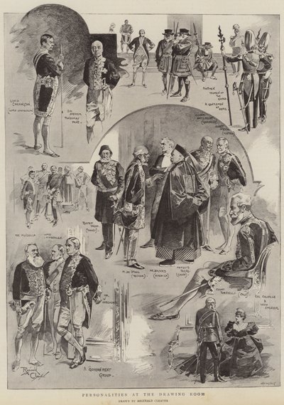 Personalities at the Drawing Room by Reginald Thomas Cleaver
