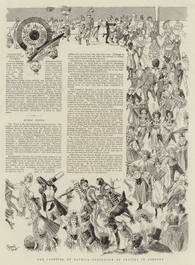 The Carnival at Olympia, Procession of Skaters in Costume by Reginald Thomas Cleaver