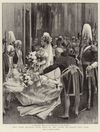 The First Drawing Room held by the Queen in Person this year by Reginald Thomas Cleaver
