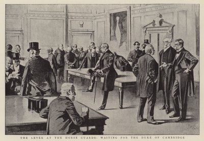 The levee at the Horse Guards, waiting for The Duke of Cambridge by Reginald Thomas Cleaver
