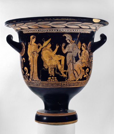 Apulian red-figure bell-crater decorated with a scene of the Judgement of Paris, c.375-350 BC by Rehearsal Painter