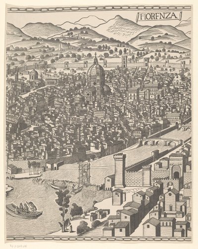 View of Florence (middle part) by Reichsdruckerei