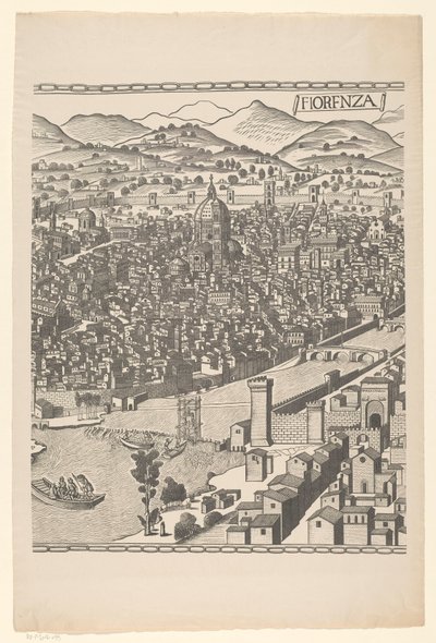 View of Florence (middle part) by Reichsdruckerei