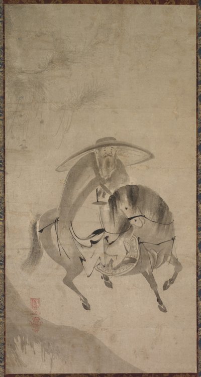 Su Dongpo Riding a Donkey, late 16th to early 17th century by Reietsu
