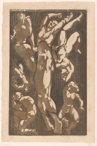 Composition with Six Human Figures by Reijer Stolk (signed by artist)