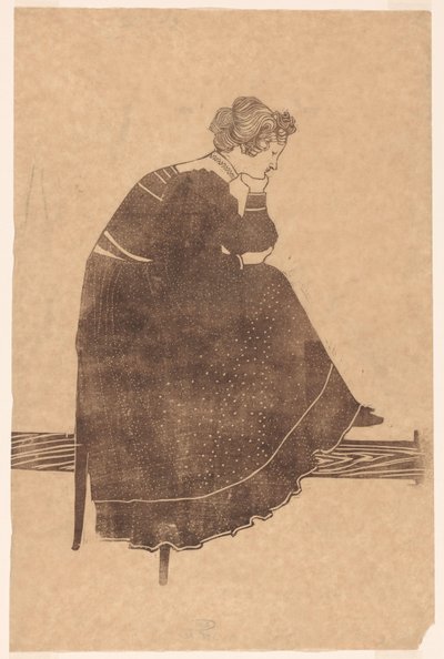 Portrait of Coba Stolk-Schmidt Sitting on a Chair by Reijer Stolk