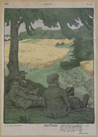 Painters observing nature, illustration from 