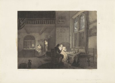 Interior with Figures by Candlelight by Reinier Craeyvanger