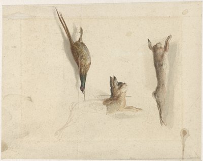 Dead Pheasant and Two Dead Hares by Reinier Craeyvanger