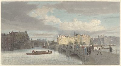 View of the Halvemaansbrug near the Amstel in Amsterdam by Reinier Craeyvanger