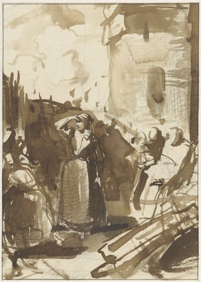 Woman Behind the Wall of a Besieged City (Kenau Simonsdochter Hasselaer?) by Reinier Craeyvanger