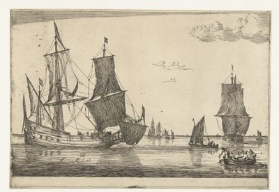 Inland Water with a Flute Ship (series: Thirteen Scenes with Ships) by Reinier Nooms