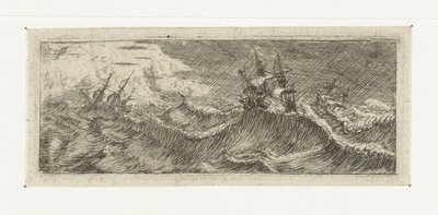 Small Seascape with Ships in a Storm by Reinier Nooms