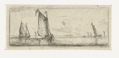 Small Seascape with Two Barques (Small Seascapes) by Reinier Nooms