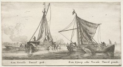 Ships of Amsterdam: A Frisian Peat Barge. The Dynop, Near the Veensche Peat Pond by Reinier Nooms