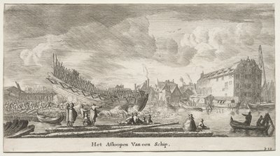 Ships of Amsterdam: Launching a Ship by Reinier Nooms
