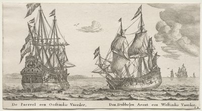 Ships of Amsterdam: The Pearl and East Indiaman, The Double Eagle, a West Indiaman by Reinier Nooms