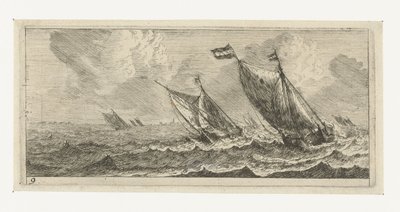 Ferries on a Rough Sea (Various Embarkations and Other Events) by Reinier Nooms