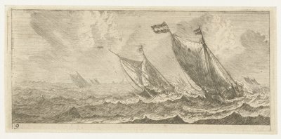 Ferries on a Rough Sea (series title: Various Embarkations and Similar Events) by Reinier Nooms