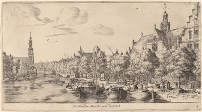 Noordenmarkt with the Noorden Kerk by Reinier Nooms, called Zeeman