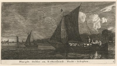 The Night-Boats to The Hague, Delft, and Amsterdam by Reinier Nooms, called Zeeman