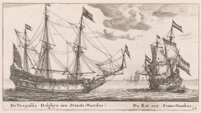 The "Vergulde Dolphyn," a Large Merchant Vessel, and the "Kat," a Flute by Reinier Nooms, called Zeeman