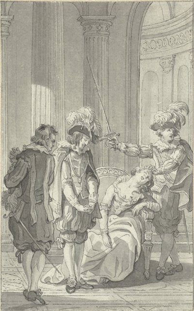 Illustration for the Play Ines de Castro by Rhijnvis Feith by Reinier Vinkeles (I)