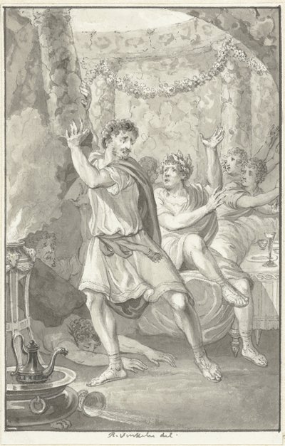 Lucius Aemilius Sejanus Saves the Life of Tiberius by Reinier Vinkeles (I)
