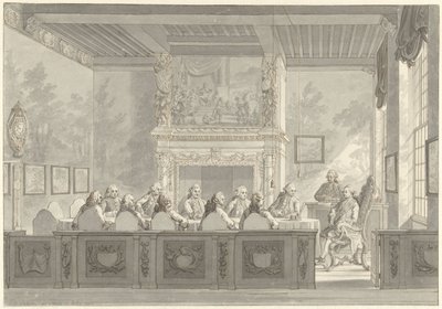 Inauguration of Prince William V in the College of the Admiralty in Amsterdam by Reinier Vinkeles (I)