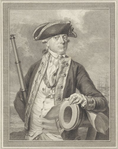 Admiral Jan Hendrik van Kinsbergen 1735-1819, Count of Doggersbank, 1781 by Reinier Vinkeles