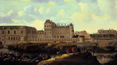 Louvre and Petit Bourbon seen from the Seine, Paris by Reinier Zeeman