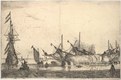 Ships Careened for Caulking the Hull by Reinier Zeeman