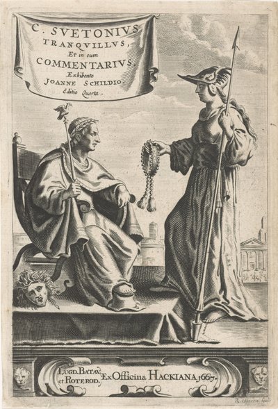 Pedestal with an Emperor on His Seat (Title Page for: J. Schild, [Opera], 1667) by Reinier van Persijn